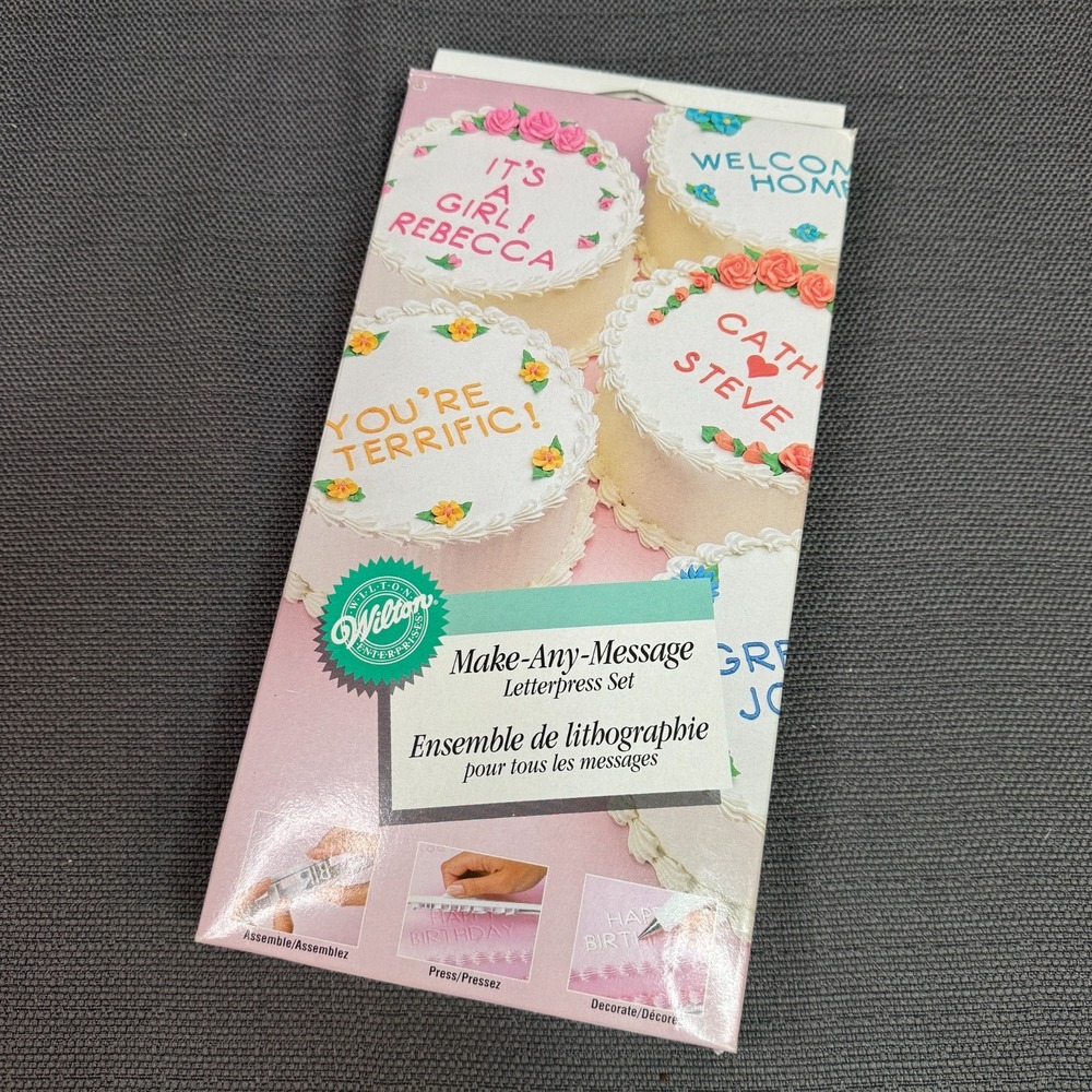 Wilton Make Any Message Letterpress Set Cake Decorating 2104-10 Preowned